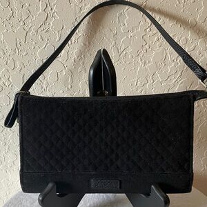 Vera Bradley: Black Quilted Wristlet/Clutch Mini Bag